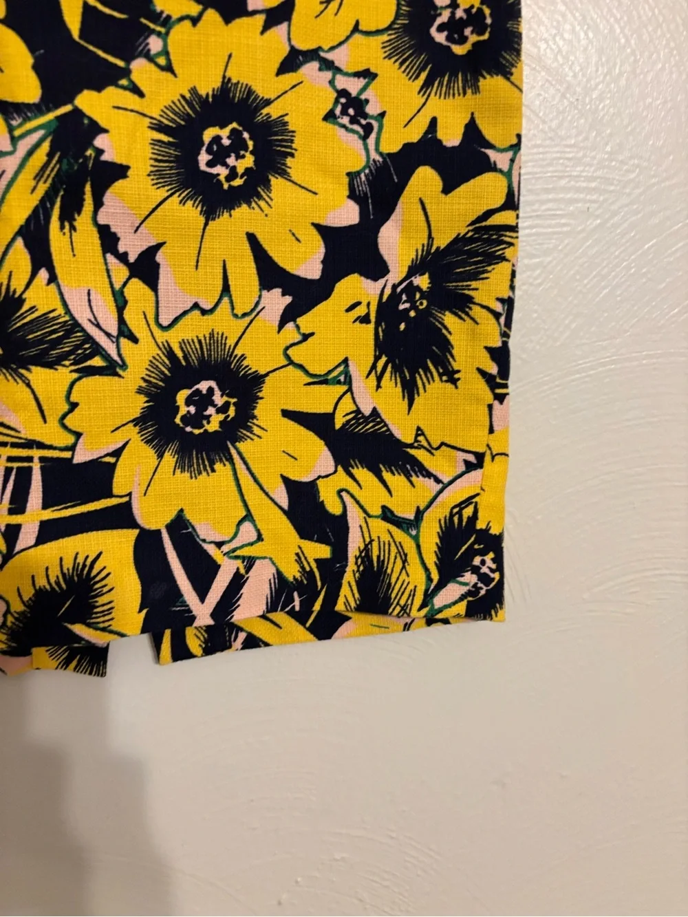 J.Crew Floral Pencil Skirt Yellow Black Cotton Size 0